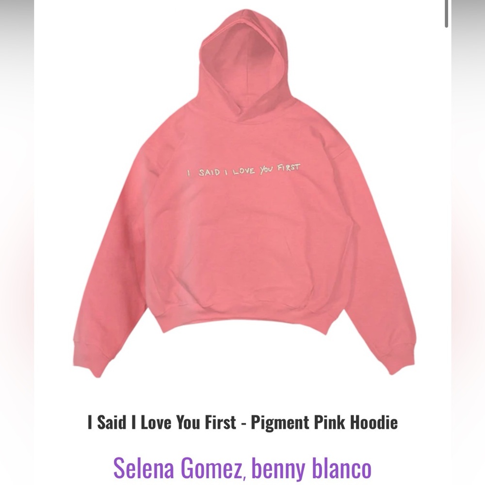 Selena Gomez & Benny blanco I said I love‎ you first embroidered hoodie xxl